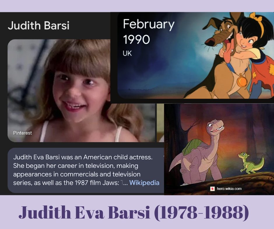 Judith Barsi's final film, All Dogs Go to Heaven was released in February 1990. Both All Dogs Go to Heaven and The Land Before Time were released posthumously. Judith and her mother were killed in 1988, she was only 10 years old. #Domesticabuseawareness #Childrenandyoungpeople