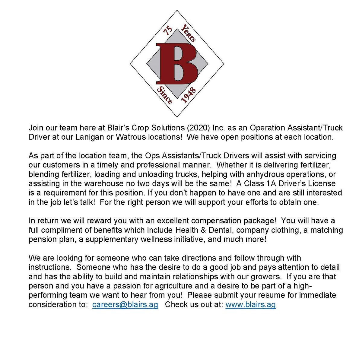Come join our team!!🌾