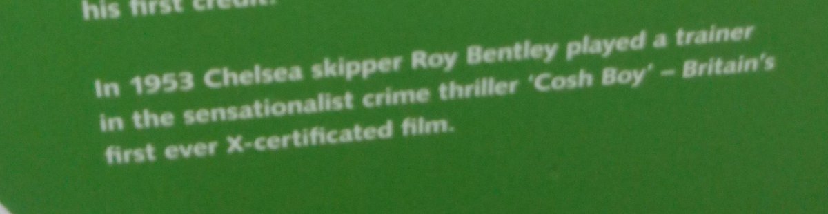 'We're Readin', we're Readin'... '
The stuff you pick up during #footballresearch

'In 1953 Chelsea skipper (and future Reading manager) Roy Bentley played a trainer in the sensationalist crime thriller 'Cosh Boy' - Britain's first ever X-certificated film.'
- Chelsea museum.