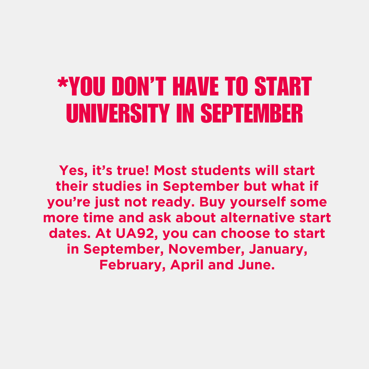 We're here to re-assure you that your uni dreams aren't over if you haven't submitted your application today, it's important to remember you still have options. Here's what the UCAS deadline* doesn't mean ☺️