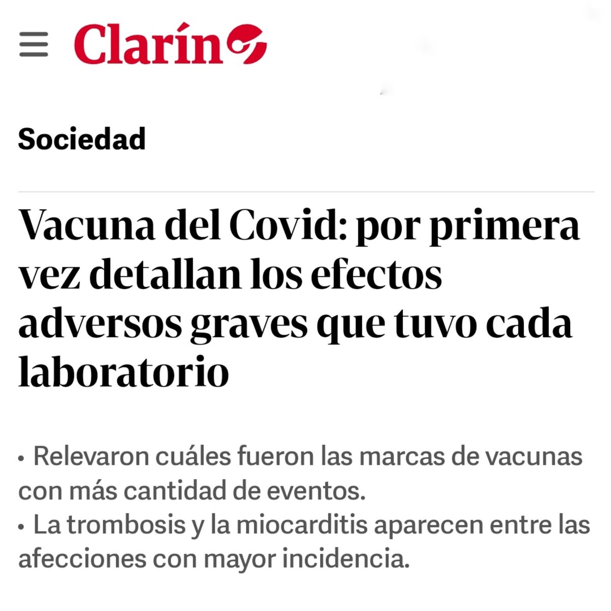 CCRadovic2012's tweet photo. ⚠️ #PLANDEMIA MEDIO ARGENTINO 🇦🇷 RECONOCE LO QUE NINGÚN PERIÓDICO CHILENO 🇨🇱 SE ATREVE A PUBLICAR‼️#EfectosAdversos 😷 No + #Agenda2030 ✅️ Información sin censura por nuestro canal Telegram #DocFilesOficial https://t.co/rH8iWoDobM🌎🌏🌍 https://t.co/yXSMjlhmRn