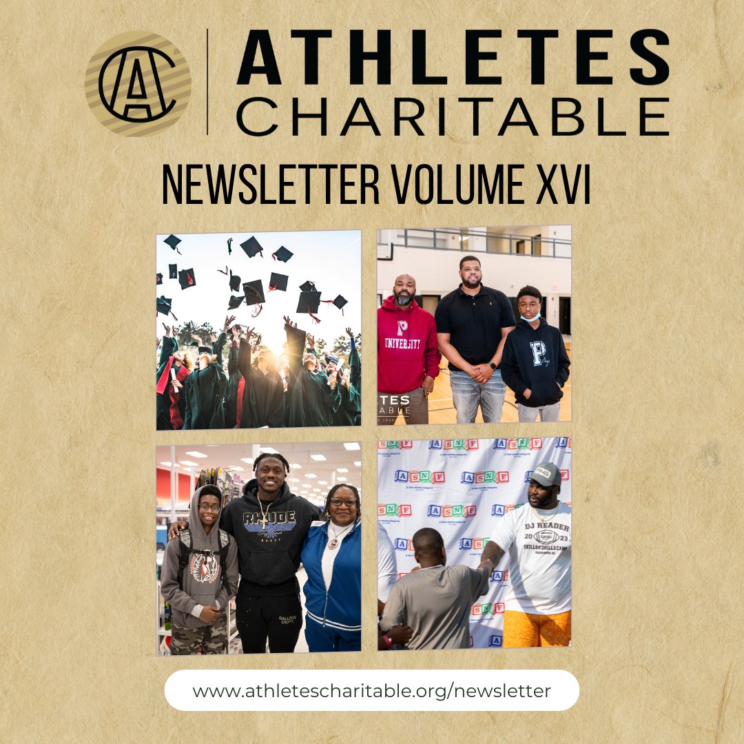 Athletes_Legacy's tweet photo. Stay in the Game of Giving! Athletes Charitable is pleased to release Volume XVI of our Newsletter which brings you all of the exciting updates and inspiring initiatives of our members. Subscribe to join us as we showcase the impact of their philanthropic endeavors! https://t.co/D77fheRJBE
