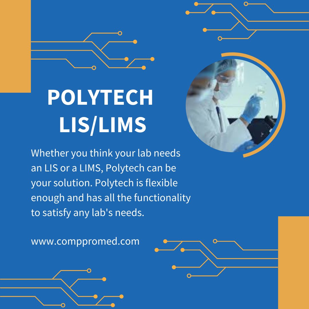 CompProMed's tweet image. LIS or LIMS = Polytech
mailchi.mp/comppromed/lis…
#clinicallabdirector #labdirector #labmanager #laboratoryinformationsystem #pgx #labinformatics #LIMS #CAP #CLIA #cytology #toxicology #pathology #pharmacogenic #RCM #EHR #interoperability