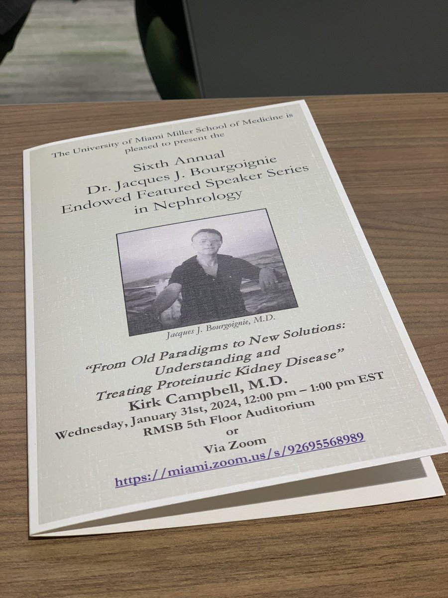 Absolute tour de force lecture by @kirkcampbell on understanding and treating proteinuric kidney disease for the Sixth Annual Bourgoignie Endowed Lecture! Great things ahead #nephforward