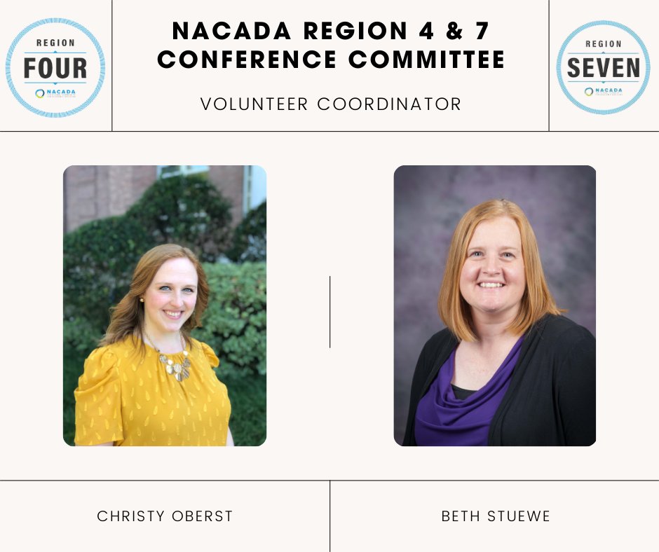 NACADA_Region7's tweet photo. Meet your Volunteer Coordinators!

4-Christy Oberst is the Director of the University Advisement Center at The University of Southern Mississippi. 
7-Beth works as an Academic Advisor for Kansas State University. https://t.co/9QTLgHXWNQ