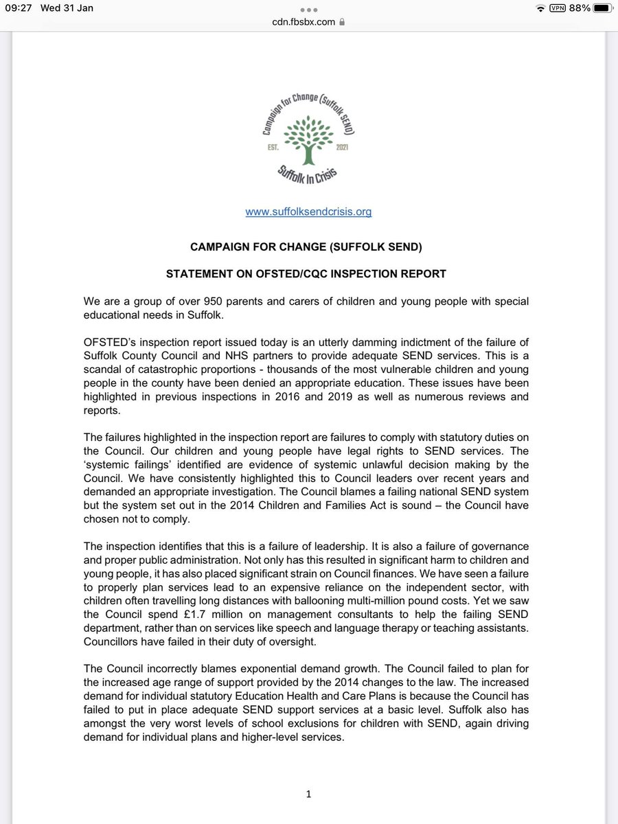 Suffolk SEND Crisis tweet media