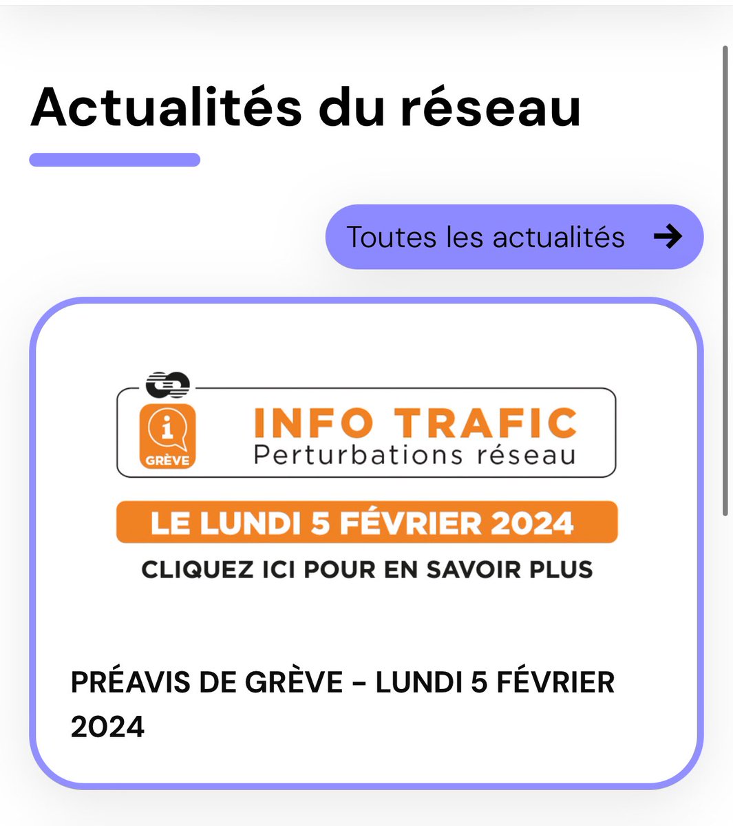 LsFye's tweet photo. @GrandReims_Mob Bonjour. C’est dommage que la grève annoncée ne figure pas dans les
Infos trafic du nouveau site, mais qu’elle soit dans Actualités. L’inverse serait plus adapté à mon sens. https://t.co/M8qAXXgpcY