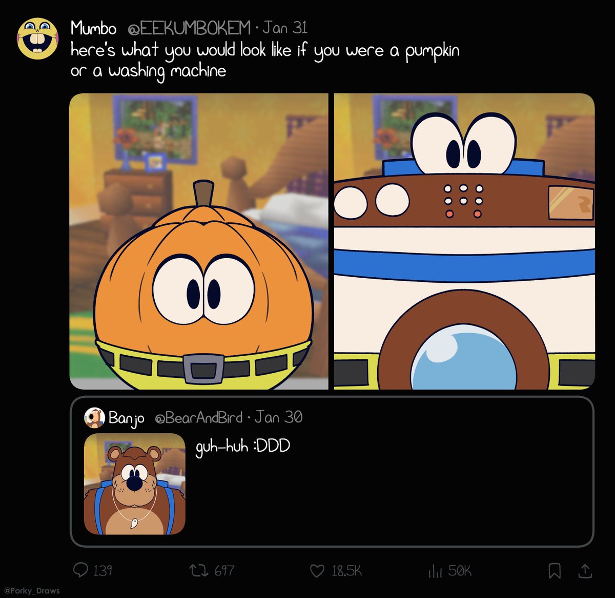 art over @ porkydraws 🟦☁️ (@porky_draws) on Twitter photo 