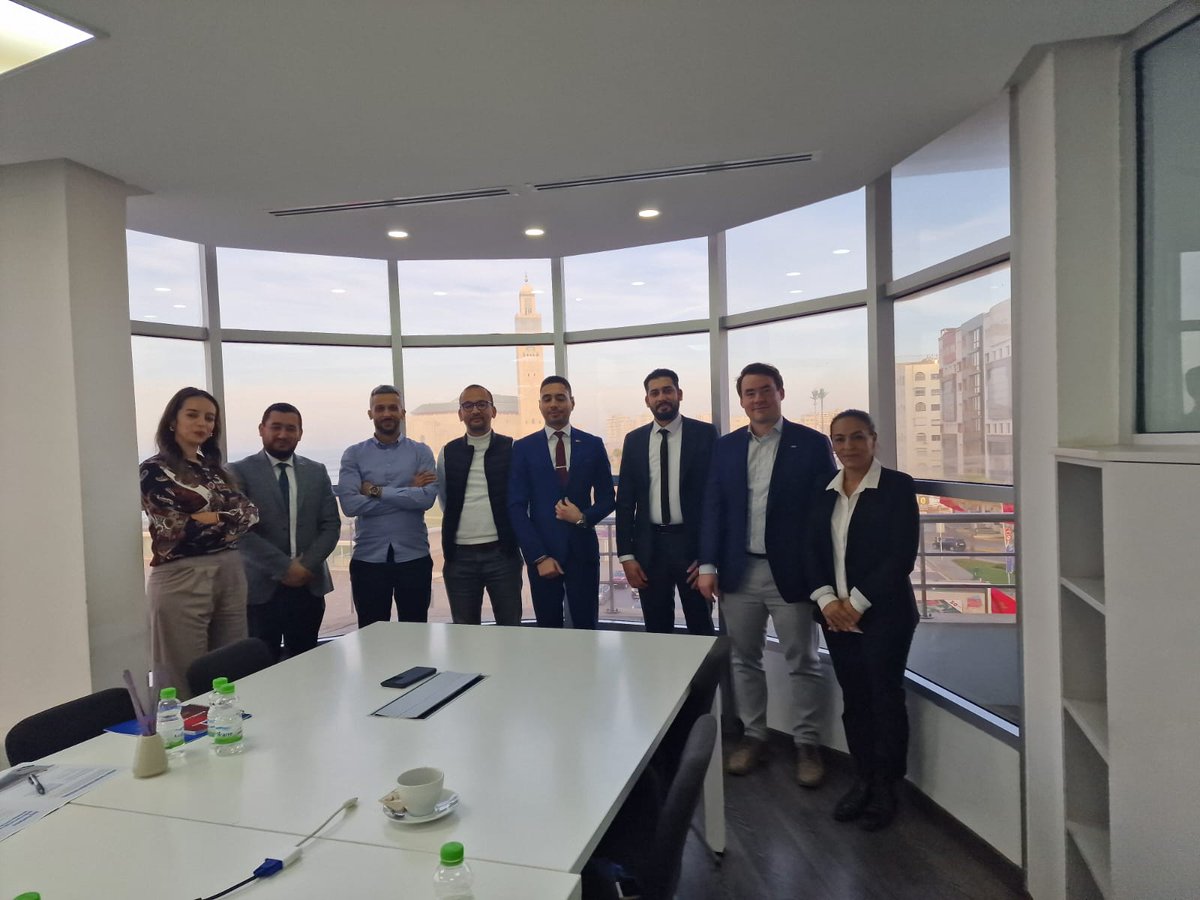 FinEmbMorocco's tweet photo. Another successful day in Morocco 🇲🇦, this time in Casablanca! The Finnish Water Forum delegation 🇫🇮 had a productive day, meeting with @JESA, @Universiteh2c and @CGEM_MA along with the Moroccan Coalition for Water. The day concluded with a constructive session with Waterleau.💧 https://t.co/uhXe9pkxdD