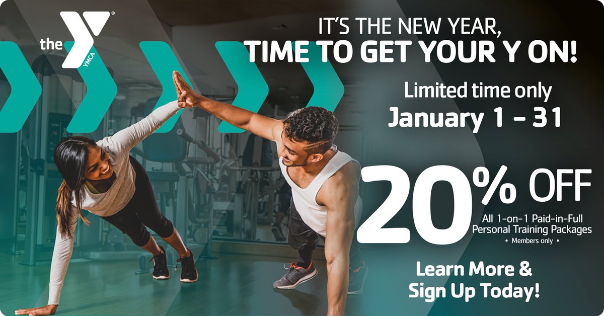 Ready to take your fitness journey to the next level? Today is the last day to get 20% off all 1-on-1 Paid-in-Full PT packages. Sign up today and get started on a path to great health! Visit ppymca.org/personaltraini… for more info.