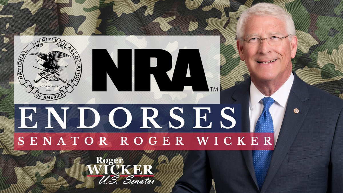 RogerWicker's tweet image. Defending and protecting the Second Amendment will always be a priority of mine. Thank you to the @NRA for supporting our campaign! #TeamWicker