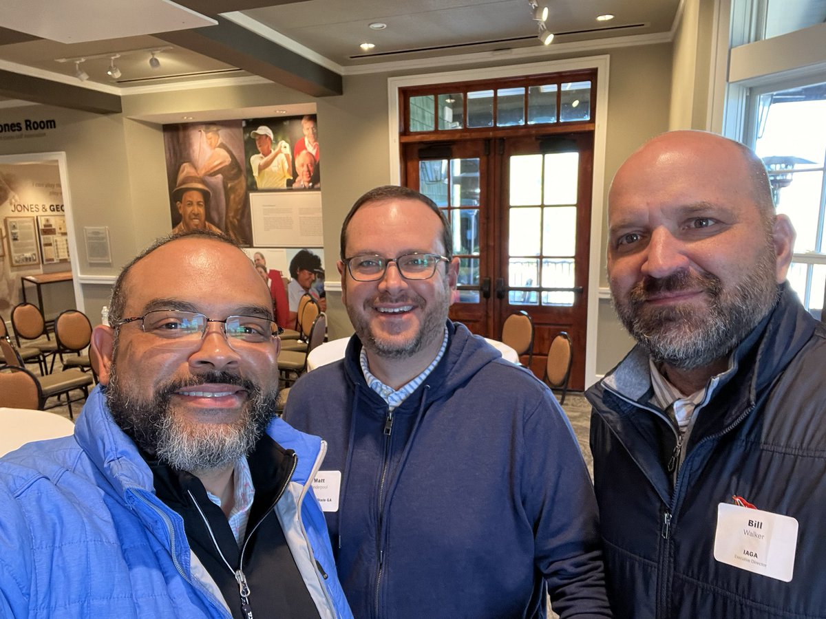 HughUnderPar's tweet image. That’s a wrap! Great to be with these 2, the #AGACommunity and Supporters these past 2 days for our SE Regional Meeting 👏 Grateful for all they do to help grow the game and support @youthoncourse @IAGA_Golf @GSGA @GSGAFoundation #GreatConference #LetsNetwork #AllAboutAccess