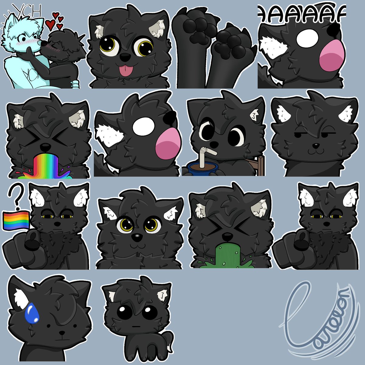 An OC ref Commission as well as several stickers Commissioned by my friend <a href="/nitro_sr/">Rinzler Vulpes</a> 
Thought I should probably post them at some point :3