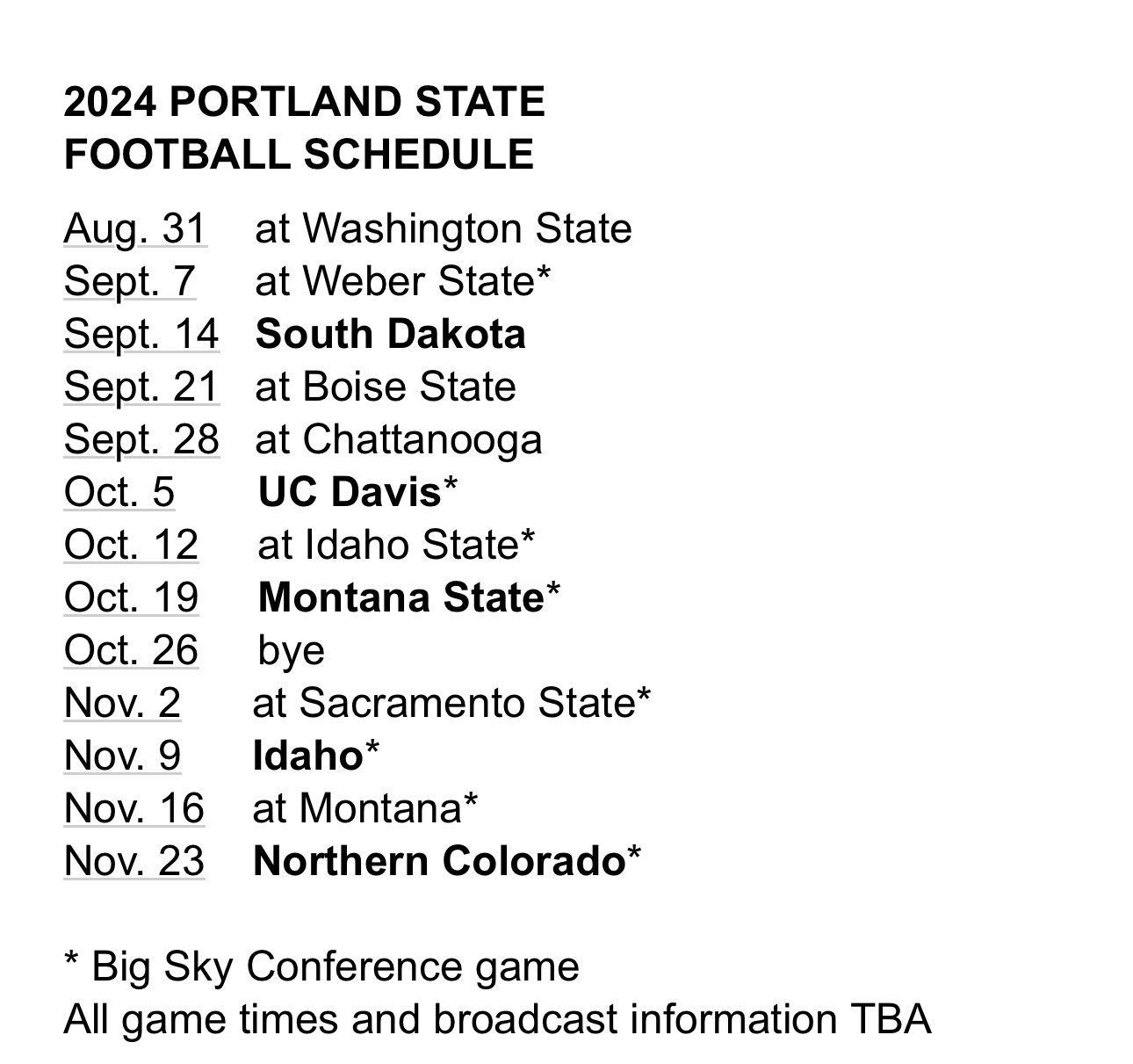 Big Sky Conference Football Schedule 2024 Schedule - Kitty Michele