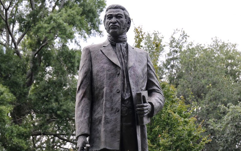 EndWokeness's tweet photo. Charleston, South Carolina took down the statue of James C. Calhoun, the 7th vice president of the U.S.

Instead there is a statue in Charleston in honor of Denmark Vessey, a black man convicted for his genocidaI terror plot. 

Vessey plotted to take over the city by executíng as many whites as possible.

His plot included kiIIing White ministers, women, & children. His plan was to not   "spare one white skin alive."