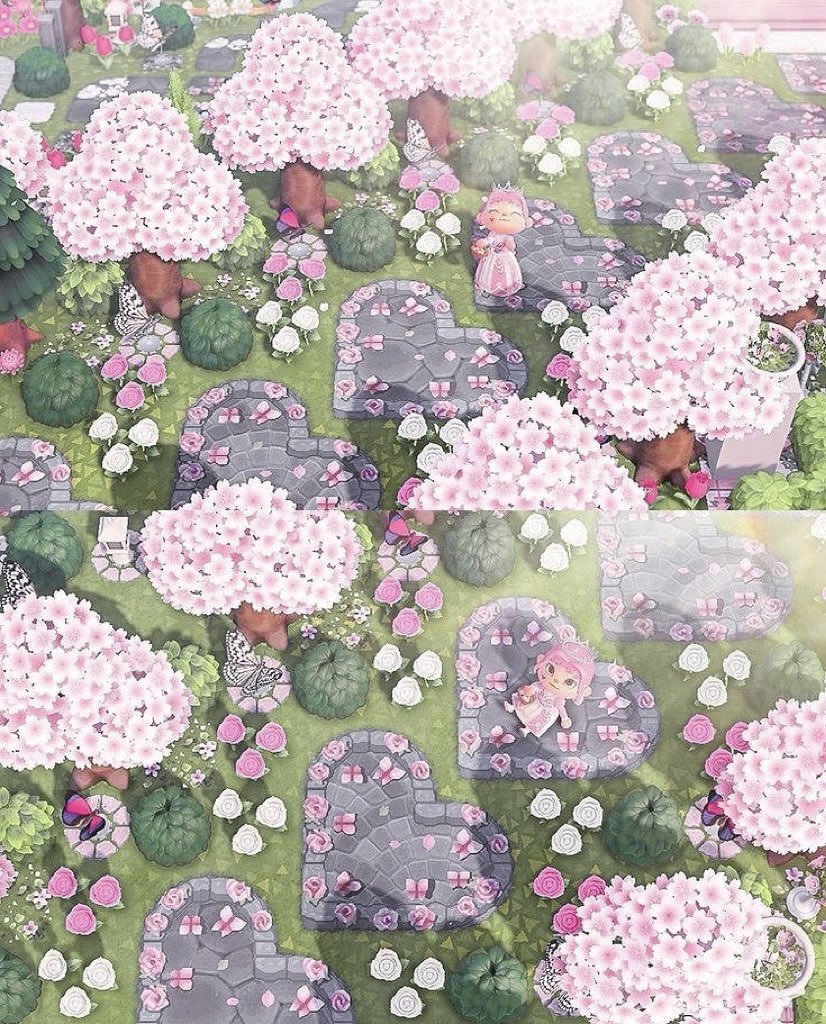 heartipink's tweet photo. animal crossing heart path https://t.co/bEEJKhMPj2