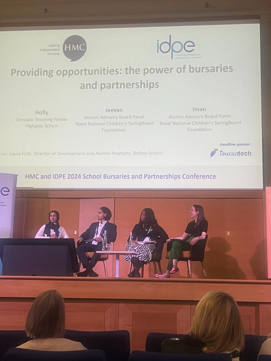 Thank you to our two RNCSF alumni - Jeevan & Iman - inspiring school leaders from across the UK on the importance of bursary placements at the HMC/IDPE conference today
