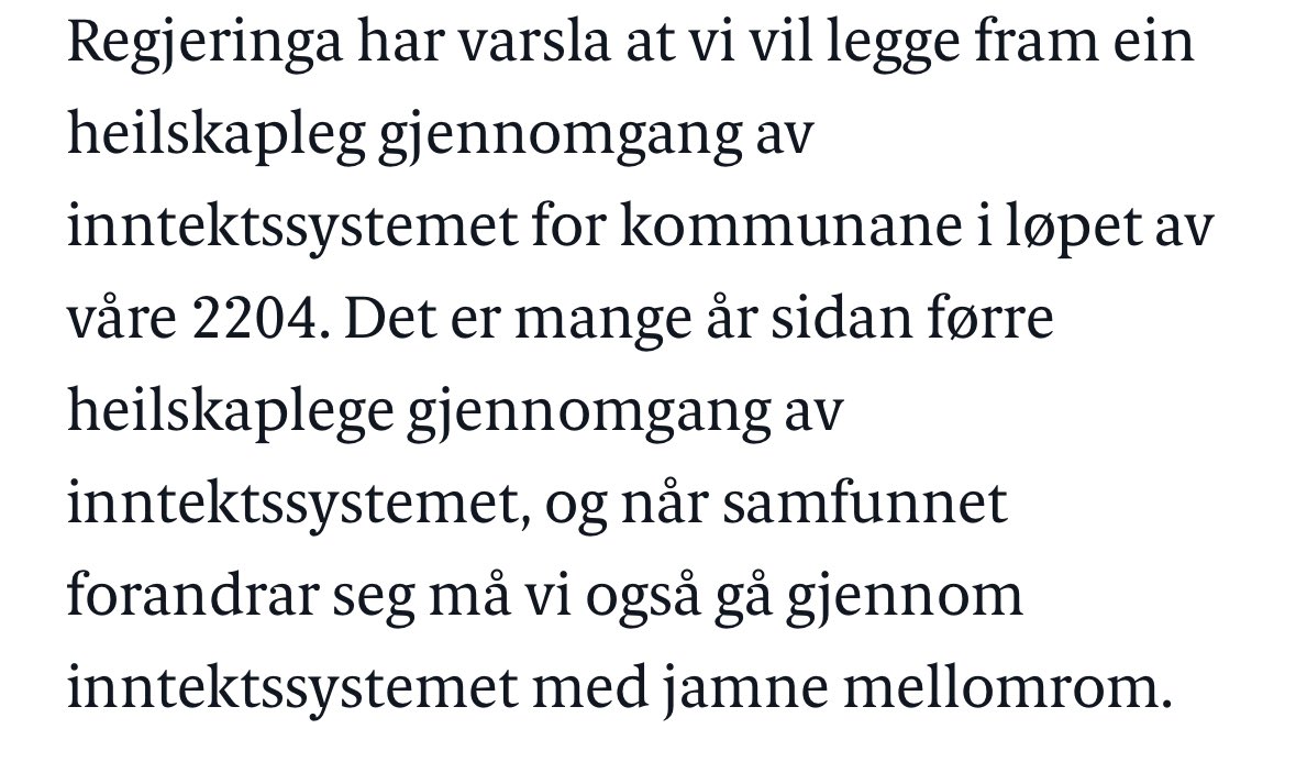 Syns <a href="/ErlingSande/">Erling Sande</a> har tenkt å bruke vel lang tid på inntektsystemet