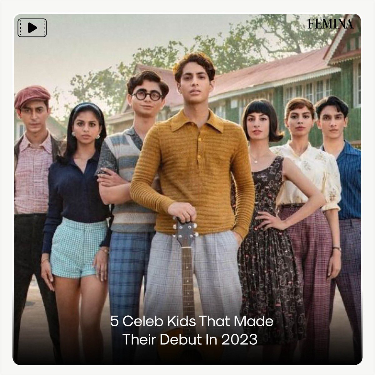 FeminaIndia's tweet image. 2023 witnessed the rise of the next generation! 🌟 
Celebrating the dazzling debuts of these 5 celebrity kids who stole the spotlight and carved their own legacy. 
#NewFaces #CelebrityDebuts #Entertainment #Femina