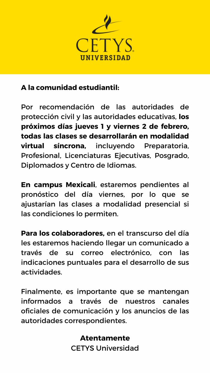 Atención comunidad estudiantil CETYS 🚨🚨