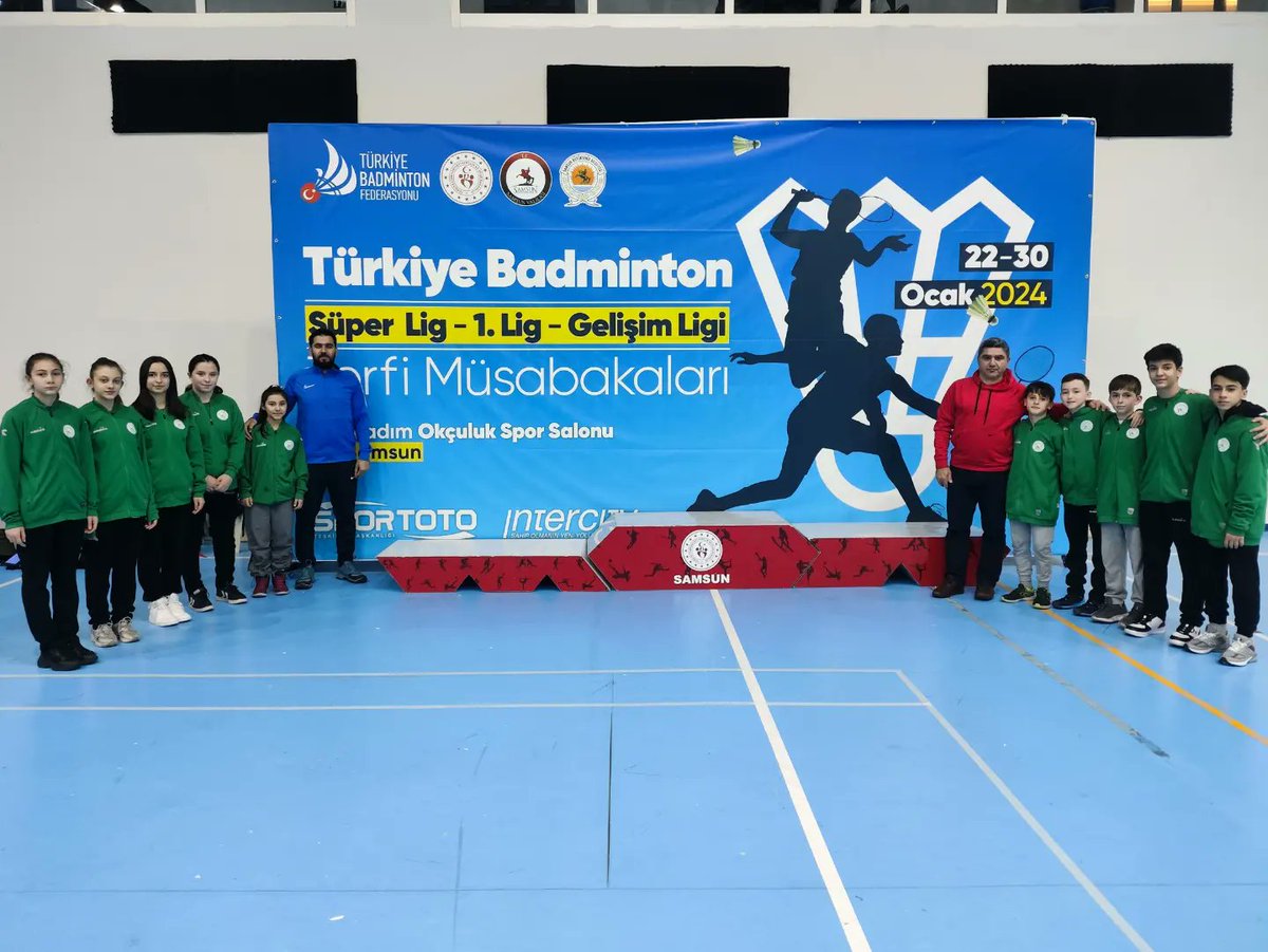 27-30 Ocak 2024 tarihleri arasında Samsun'da düzenlenen Badminton (u15) Gelişim Ligi Terfi Müsabakaları yapılan maçlar ile tamamlanmıştır. Toplam 25 takımın katılım gösterdiği müsabakalarda takımımız grup lideri olarak Gelişim ligine terfi etmiştir.