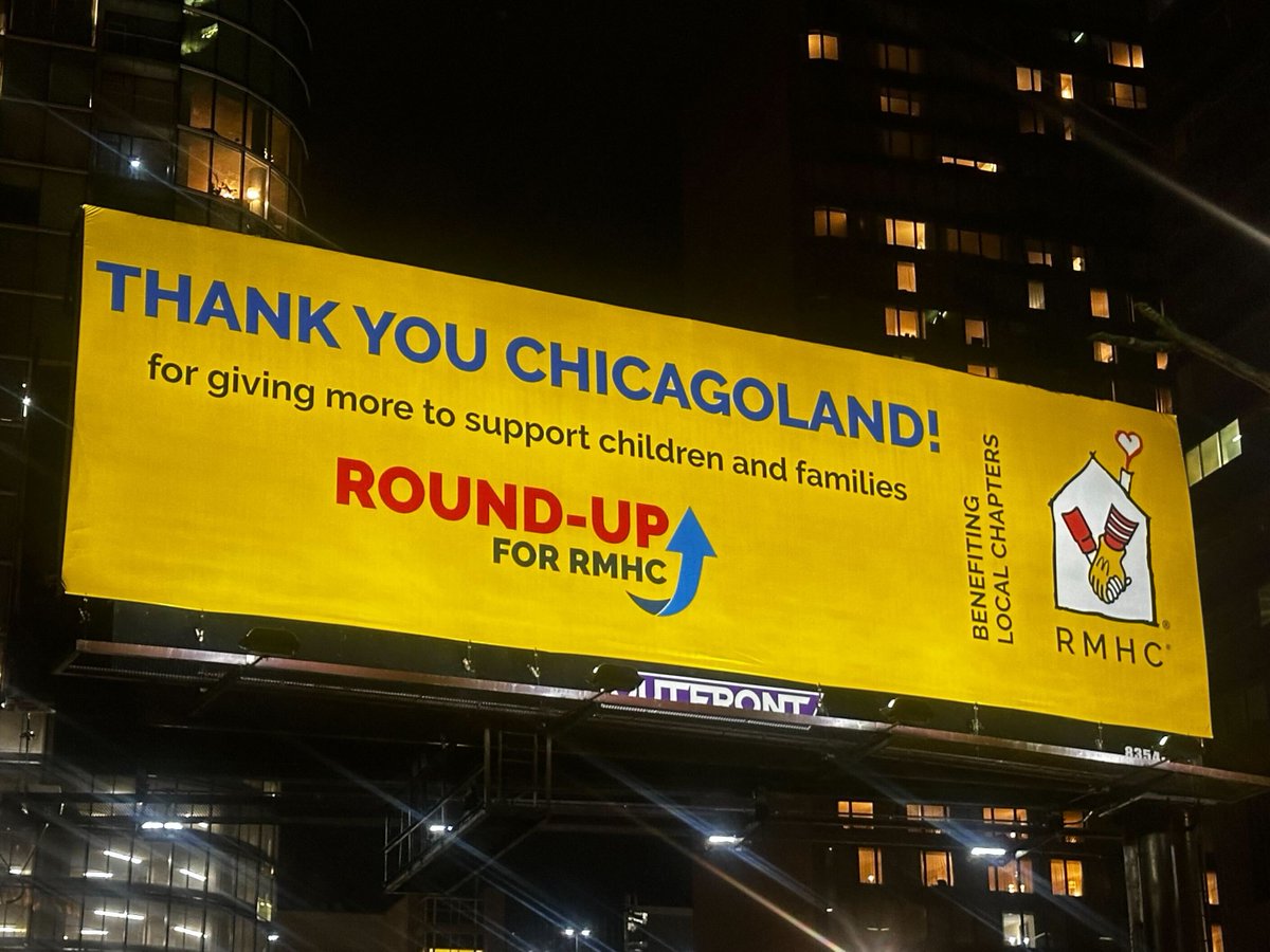 Have you spotted our billboards around the city? We're celebrating YOU for helping us reach an incredible milestone for Round-Up for RMHC in 2023! When you ask to Round-Up for RMHC at McDonald's, you're helping children and families get better together. ❤️ #KeepingFamiliesClose