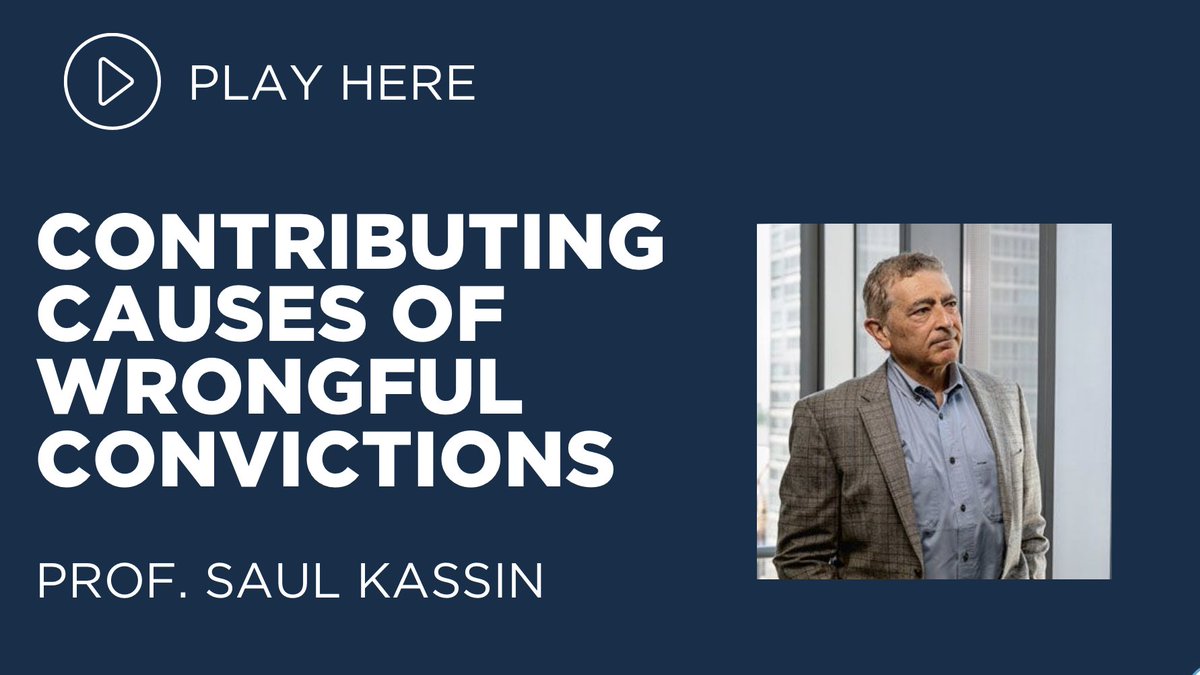 Now online: Prof. Saul Kassin talking about factors contributing to wrongful convictions at the EUREX Launch on January 30th. youtube.com/watch?v=swhap1…