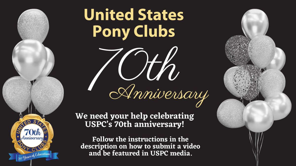 In 2024, USPC is celebrating its 70th Anniversary! We need your help celebrating! Head to bit.ly/uspc-70-annive… to submit a video wishing USPC happy anniversary!
You can find full instructions at the link above!
#uspc #usponyclubs #70thanniversary