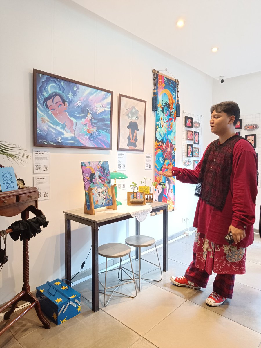 faitinggg's tweet image. gouache painting workshop bersama kak haikal 🖌️✨ @.wastanahaikal