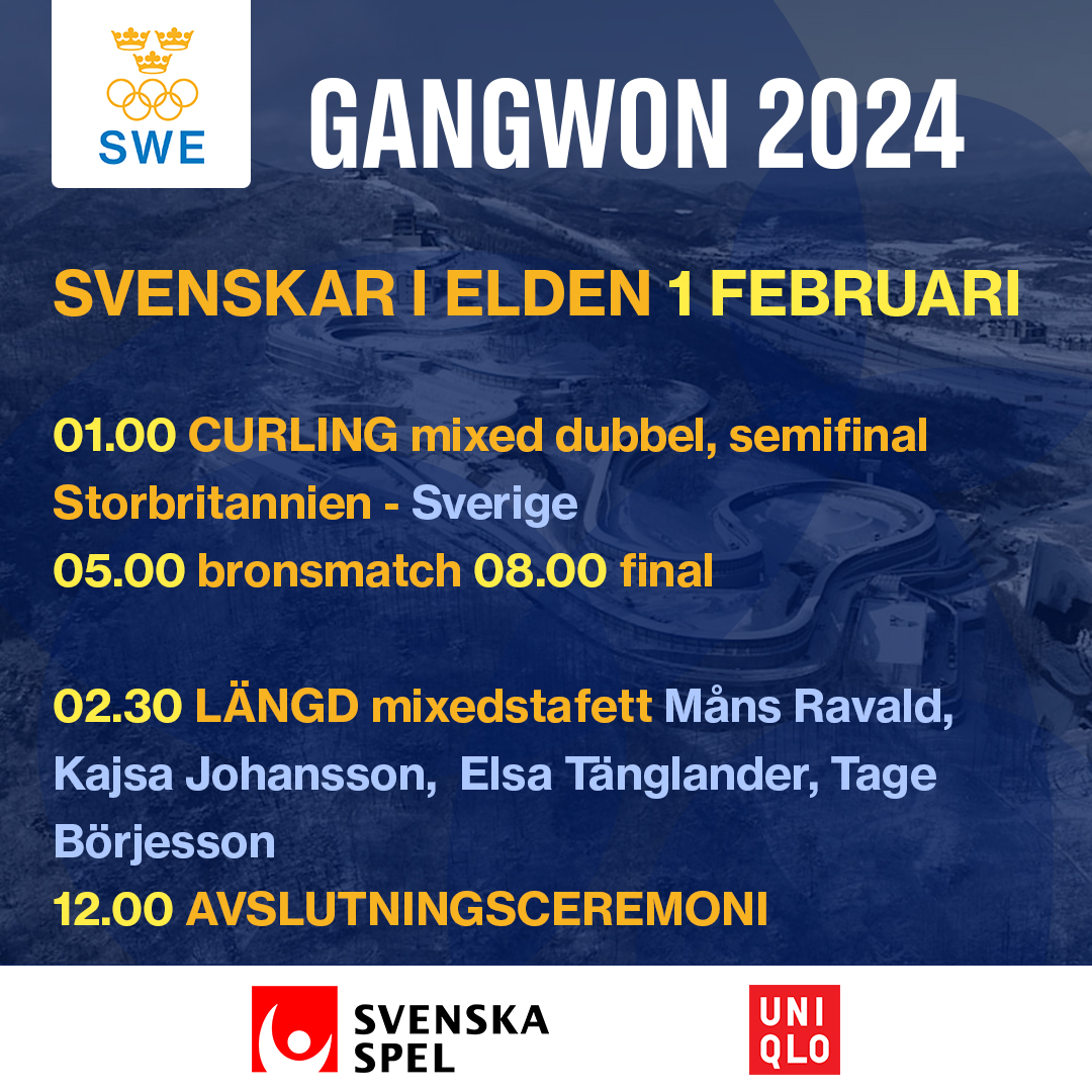 SVENSKAR I ELDEN, TORSDAG 1 FEBRUARI Alla svenska tävlingstider och resultat från ungdoms-OS hittar du i tävlingsguiden, brnw.ch/21wGz1C #sweolympic #gangwon2024 #svenskaspel och #uniqlo