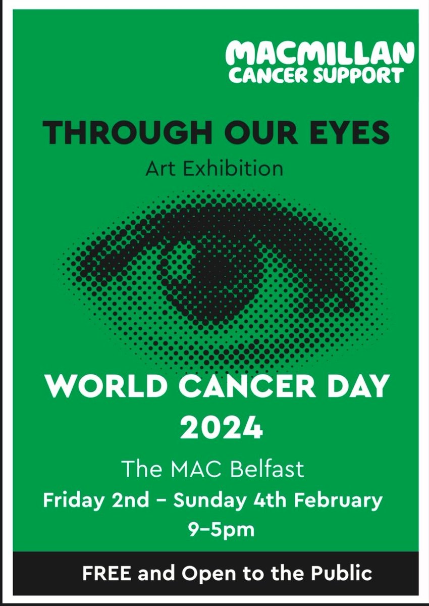 GabhanMcFalone's tweet photo. Delighted to be involved with @macmillancancer who have commissioned the "Through Our Eyes" Exhibition taking place @TheMACBelfast to mark #worldcancerday 

Everyone encouraged and invited to visit this free event to gain greater understanding of cancer through the medium of art. https://t.co/uBwCoQhiaK