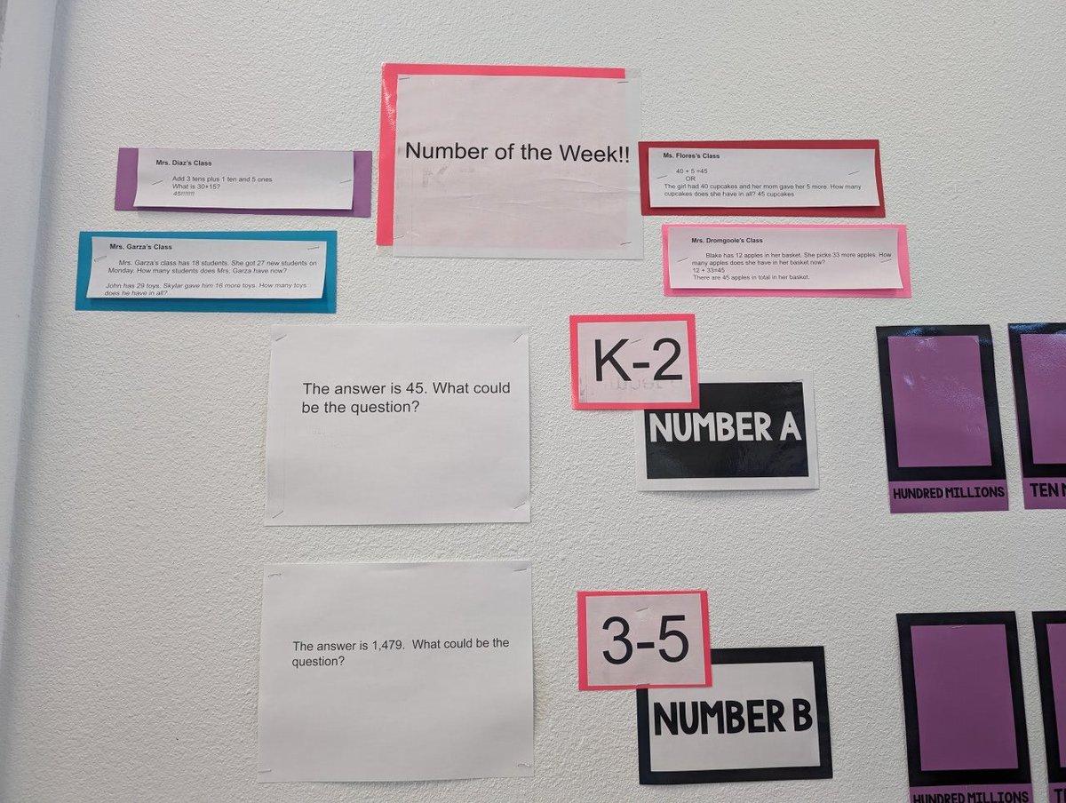 KatieP1120's tweet photo. Oh, Rodriguez Elementary is making my math heart soar today! Once a week, the question is asked on the announcements & students submit their answers!
@SMCISD_Rod
#math
#matchat
#iteachmath
#mathwall
#interactive https://t.co/HQCmArjuhI