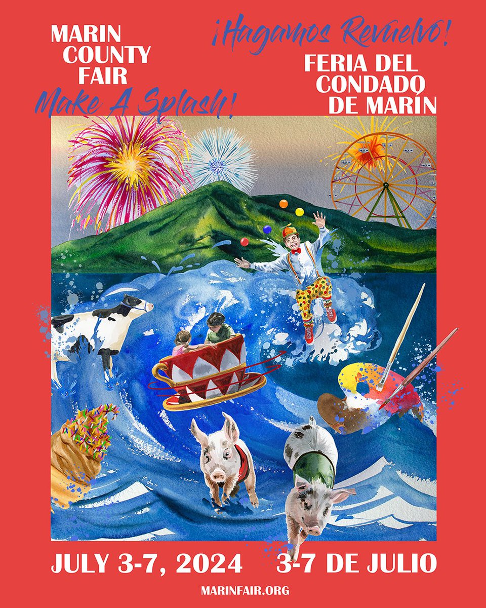 Get ready for the return of the Marin County Fair on July 3-7, 2024! 🎉 Dive into the excitement with this year’s theme, 'Make a Splash!', as we celebrate the beauty of water, one of our most precious natural resources! Tickets available May 1st! marinfair.org