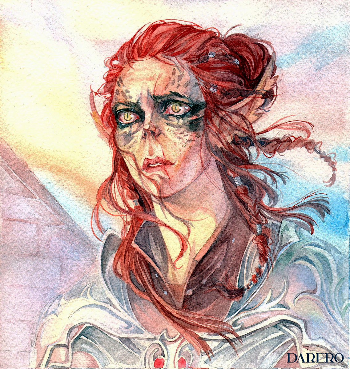 #BaldursGate3 #bg3 #BG3fanart #laezel 
I lived for the red of blood and the black of death

Now I see the colours between