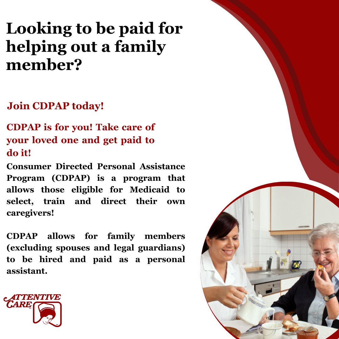 AttentiveCareNY's tweet image. Experience empowerment with CDPAP! Medicaid recipients lead the way, choosing their caregivers, including family members. Say goodbye to limitations and embrace personalized care. 

#CDPAP