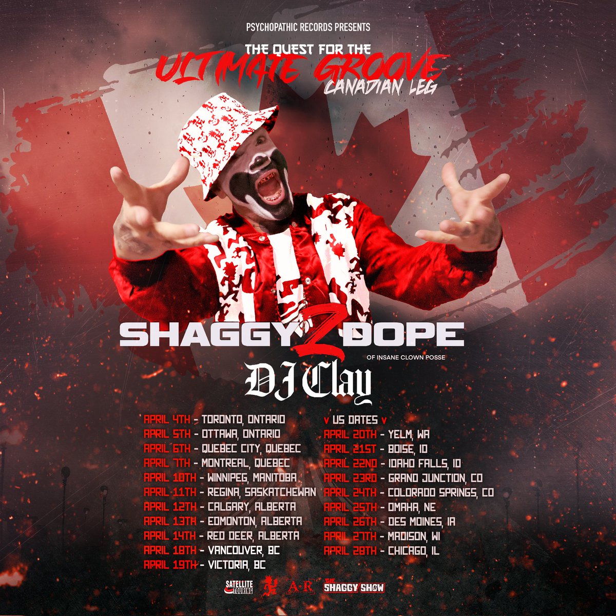 icp's tweet photo. CANADIAN #JUGGALOS GET READY TO GROOVE LIKE NEVER BEFORE! Psychopathic Records Presents: "The Quest For The Ultimate Groove Tour Canadian Leg" 🇨🇦

TICKETS ON SALE SOON! 
https://t.co/d6KYFkowzN https://t.co/ekBbcO2K7o