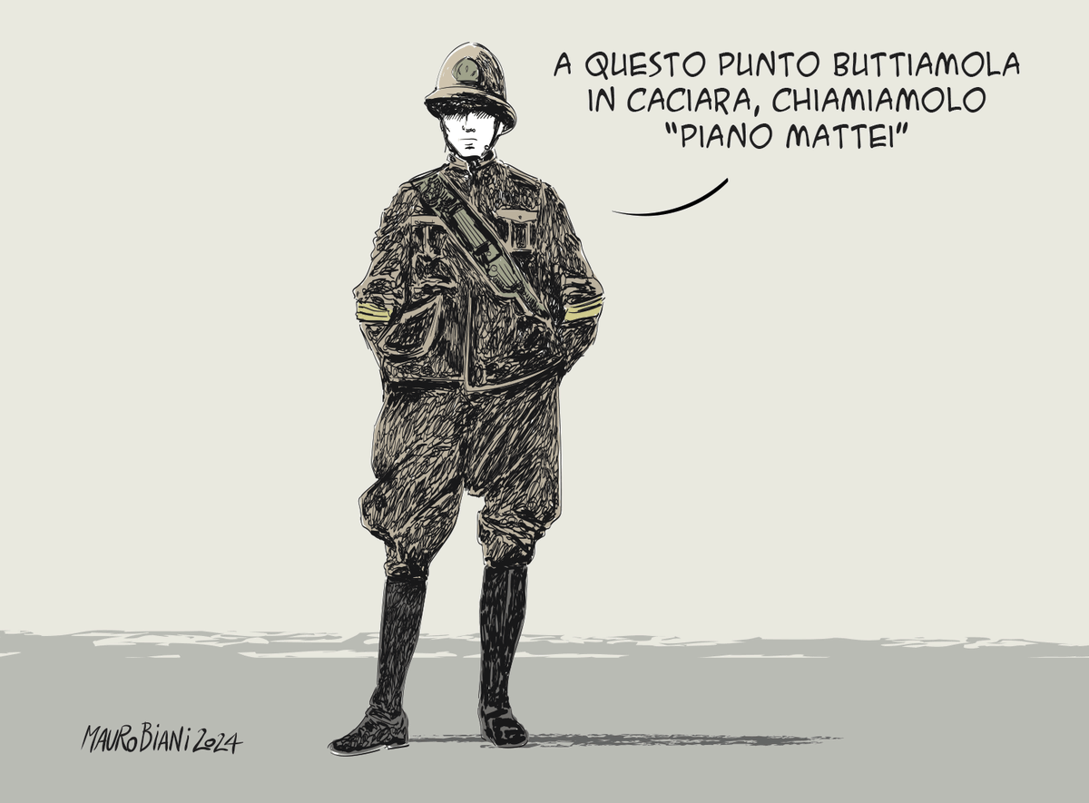 nonsonpago1's tweet photo. .@maurobiani
#PianoMattei #Italia #Africa #colonialismo #afascisti
Un posticino al sole
Oggi su @repubblica
#Biani !
#blobchip #blob @BlobRai3 https://t.co/0TIm54LFZq