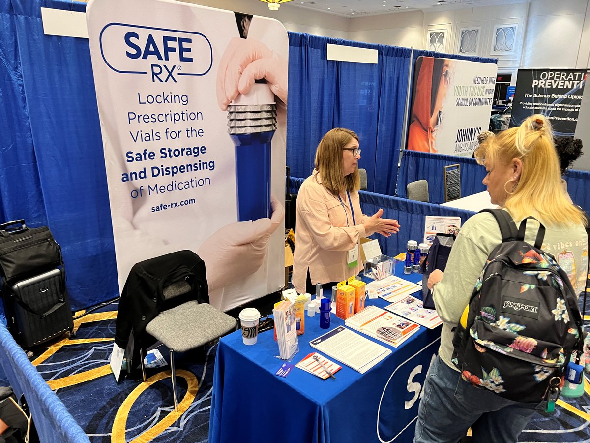 Safe_Rx's tweet photo. The team is having a great time at CADCA this week😊 If you are at the conference, come stop by booth #223 to learn more about how Locking Prescription Vials (LPVs®) can fit into your prevention and treatment programs. We are giving away a free sample LPV!
#CADCA #SafeRx #LPV https://t.co/KYoa7SbuT9