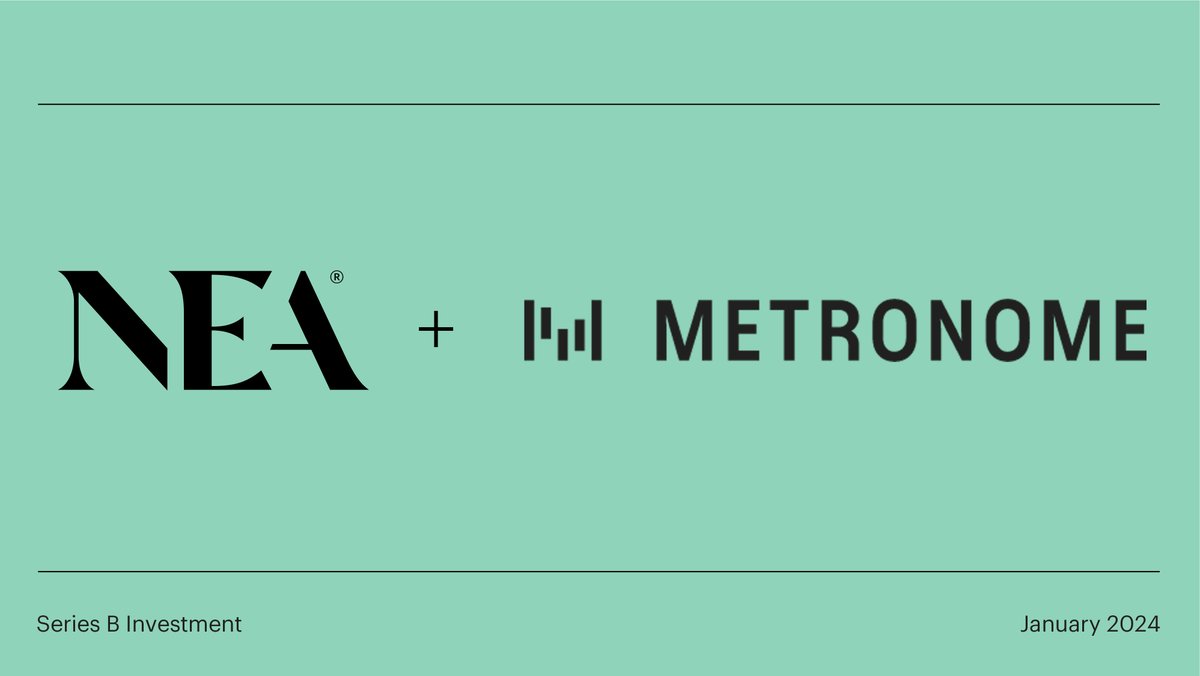 NEA (@nea) on Twitter photo 🚀 Congratulations, <a href="/getmetronome/">Metronome</a>! $43M Series B for cutting-edge billing infrastructure designed to support the rapid growth and adaptability required by modern software companies.
<a href="/NEA/">NEA</a>'s <a href="/HilarieKM/">Hilarie Koplow-McAdams</a>, <a href="/andrewaschoen/">Andrew Schoen</a>, & <a href="/juan_cmog/">Juan Mogollon</a> share details: Metronome: Reshaping SaaS Revenue 🚀 Congratulations, <a href="/getmetronome/">Metronome</a>! $43M Series B for cutting-edge billing infrastructure designed to support the rapid growth and adaptability required by modern software companies.
<a href="/NEA/">NEA</a>'s <a href="/HilarieKM/">Hilarie Koplow-McAdams</a>, <a href="/andrewaschoen/">Andrew Schoen</a>, & <a href="/juan_cmog/">Juan Mogollon</a> share details: Metronome: Reshaping SaaS Revenue