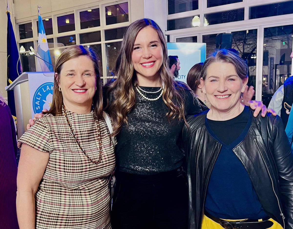 Went to the #stateofthecity2024 last night and found some powerful company. ⁦<a href="/slcmayor/">Mayor Erin Mendenhall</a>⁩ ⁦<a href="/JennyWilsonUT/">Jenny Wilson</a>⁩