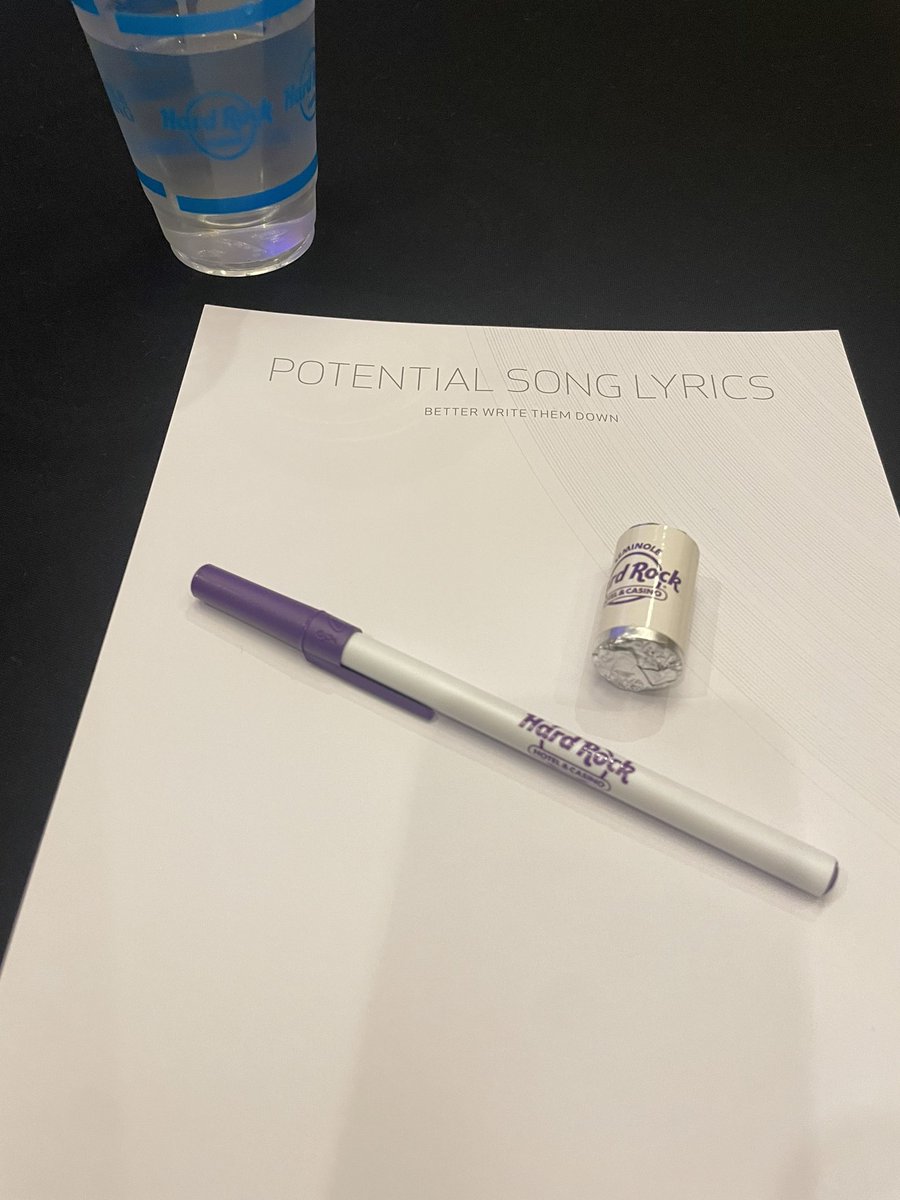 magentogirl's tweet photo. Hard Rock is winning at the swag game! ##mmfl24 #mm24fl #breathmints #potentialsonglyrics https://t.co/Fy8NffZIEB