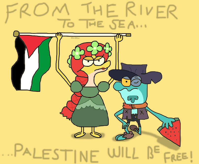 Standrew730's tweet photo. Don't tell me they wouldn't be part of the cause!
#Wallicia #Amphibia #FreePalestine https://t.co/VfwqfJo8XW