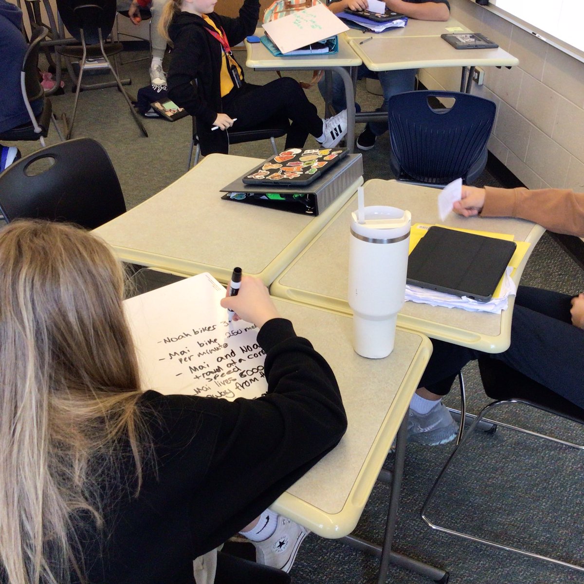 Mr_C_MSN's tweet photo. 6th graders are discussing equations with an info gap activity. #MSNLearns @LZdistrict95 https://t.co/tQsflQHW4z