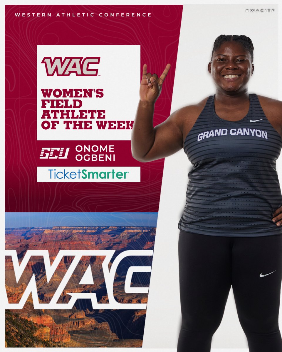 The Western Athletic Conference (@wacsports) on Twitter photo 🏃♀️ Women's Indoor Track and Field ATHLETES OF THE WEEK presented by <a href="/TicketSmarter/">TicketSmarter</a>
Neysia Howard and Onome Ogbeni | <a href="/GCU_TrackXC/">GCU Track & Field + Cross Country</a>
📰: tinyurl.com/r5xjmzwc
#OneWAC 🏃♀️ Women's Indoor Track and Field ATHLETES OF THE WEEK presented by <a href="/TicketSmarter/">TicketSmarter</a>
Neysia Howard and Onome Ogbeni | <a href="/GCU_TrackXC/">GCU Track & Field + Cross Country</a>
📰: tinyurl.com/r5xjmzwc
#OneWAC