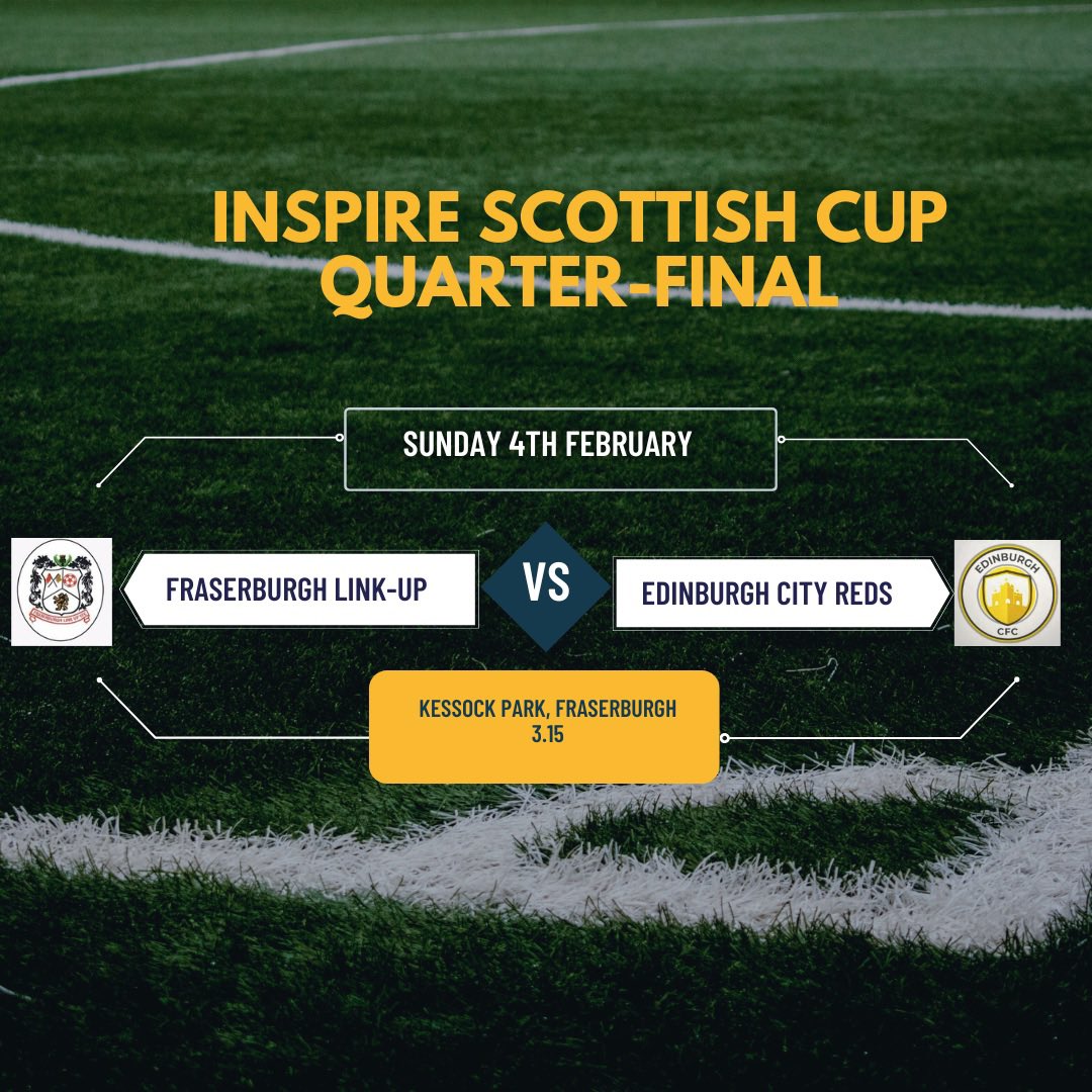 When Paul created this team in July, who would have thought that we could book our place in the semi-final of the Scottish Cup this week. The squad have fully merited their opportunity and ready for the challenge. Fraserburgh will be tough opponents.

Let’s do this City 🏆⚽️🏆⚽️