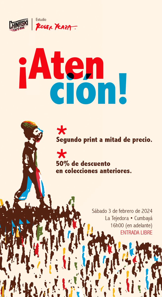 ¡Atención! Los esperamos el sábado a las 16h00 ❤️✍🏻💙 Hay promos y descuentos. Y música, toda la vida…