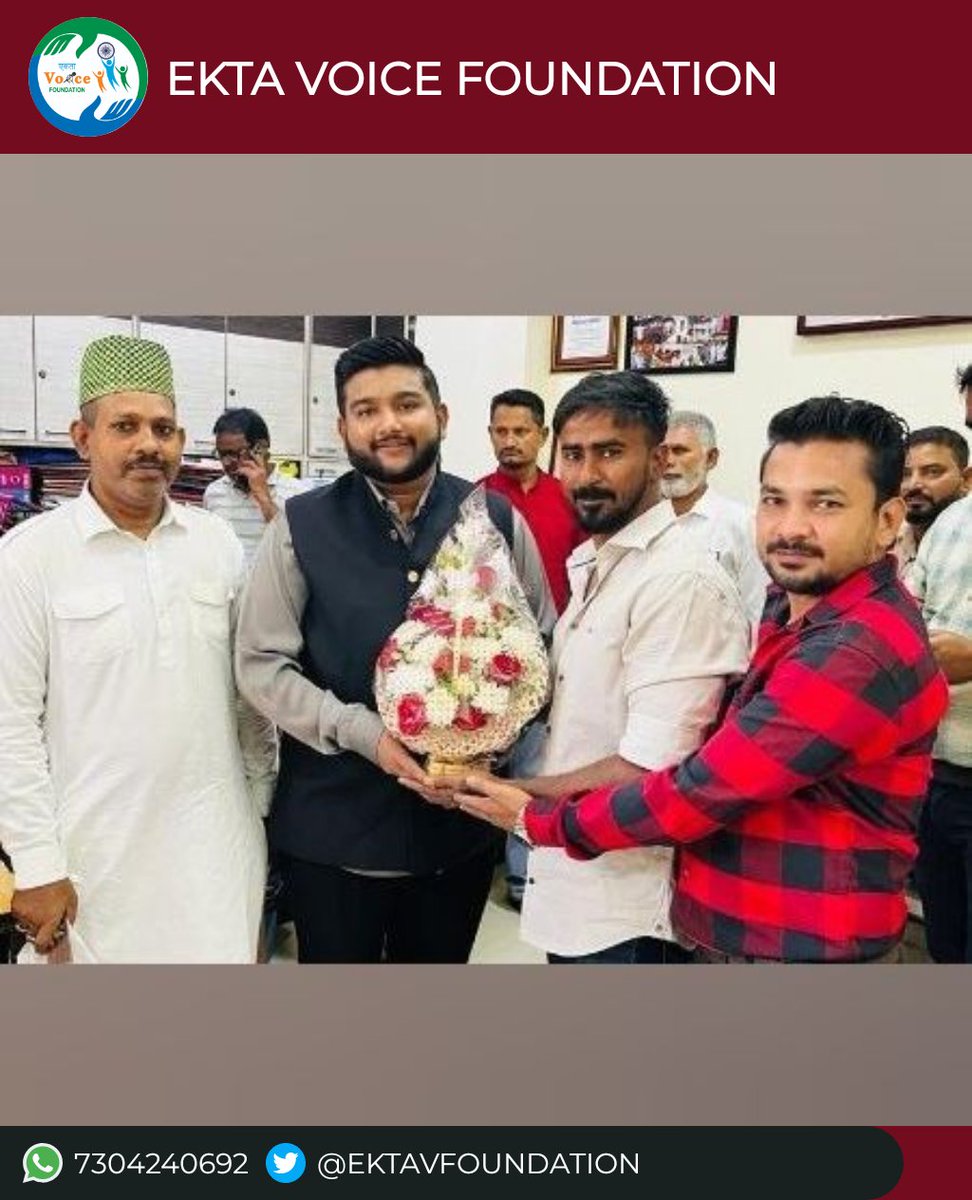 EKTAVFOUNDATION's tweet photo. Ekta Voice Foundation team met youth leader Mr. Haider Ali Aslam Shaikh ji and wished him on his birthday. @EKTAVFOUNDATION  prays for their success in their future dreams.

@shaikh_haiderr 
@AslamShaikh_MLA https://t.co/fw76n7RbQ6