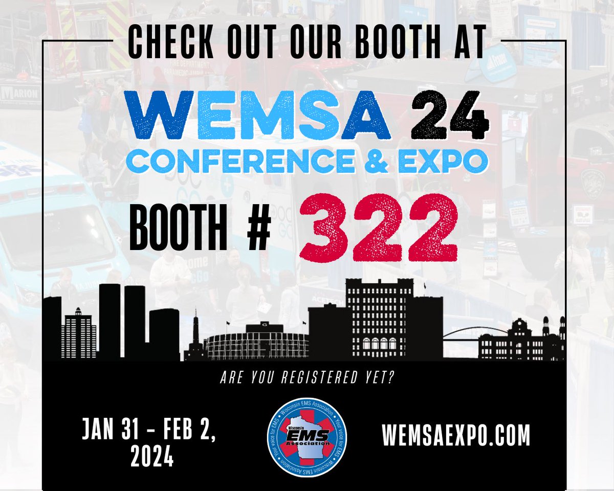 If you are at the @WEMSA conference, stop by and say hello! We are the ones with the big red helicopter with Bucky on it! @UWEmerMed @MadtownEM @UWHealth