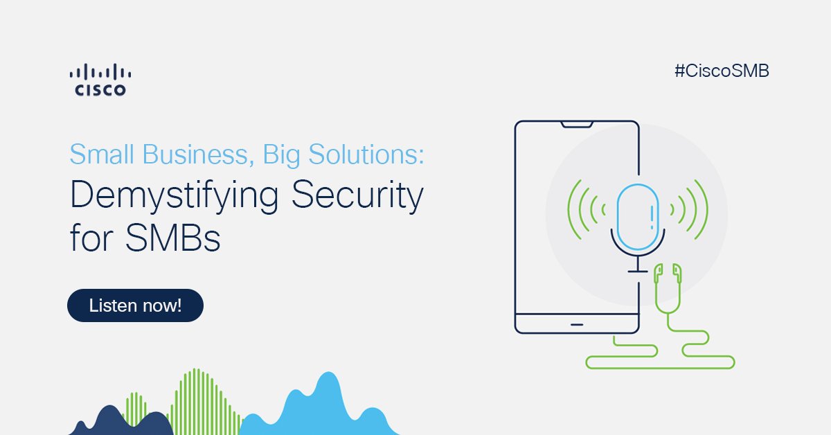 Cisco Partners (@ciscopartners) on Twitter photo Security is crucial for #SMBs. In our latest Small Business Big Solution Podcast, host <a href="/IThomps/">Ian Thompson</a>
chats with <a href="/Cisco/">Cisco</a>'s <a href="/AliStahl/">Alison Stahl</a> and Ryan Franks, shedding light on security technology in the SMB space.
#CiscoDistributors, tune in for insights: cs.co/6011pgbZf Security is crucial for #SMBs. In our latest Small Business Big Solution Podcast, host <a href="/IThomps/">Ian Thompson</a>
chats with <a href="/Cisco/">Cisco</a>'s <a href="/AliStahl/">Alison Stahl</a> and Ryan Franks, shedding light on security technology in the SMB space.
#CiscoDistributors, tune in for insights: cs.co/6011pgbZf