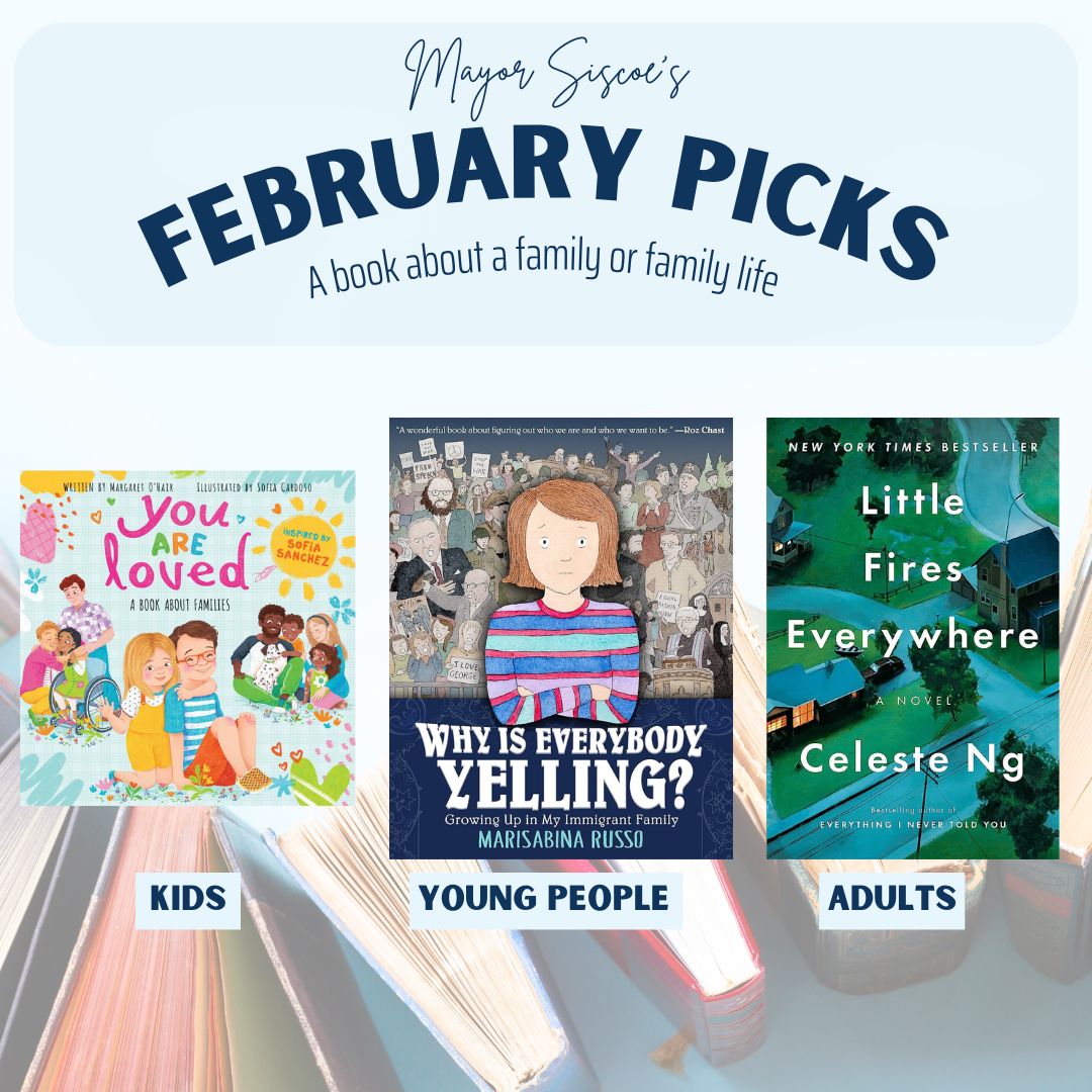 MatSiscoe's tweet photo. And with that, Month 1 of my Reading Challenge is in the books (pun intended) ... February's theme is "A book about a family or family life" and here are my picks! You can find these books at @stcathlibary and don't forget to tag us with #ReadSTC! https://t.co/v4D9kfTI8I